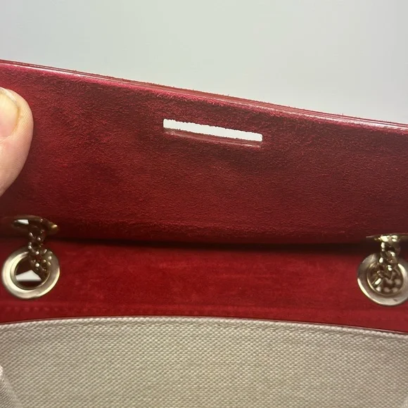 Stunning JIMMY CHOO red suede handbag with light gold hardware. NWT - Picture 4 of 12